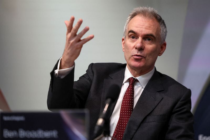 &copy; Reuters. The Bank of England's Deputy Governor, Monetary Policy, Ben Broadbent speaks at a press conference at the Bank of England, London, Britain, May 11, 2023. REUTERS/Henry Nicholls/Pool