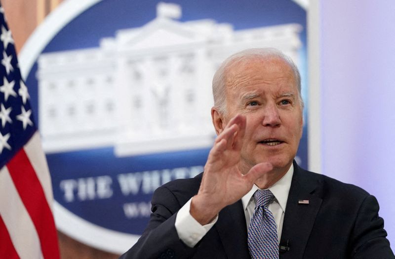 &copy; Reuters. FILE PHOTO: U.S. President Joe Biden convenes the fourth virtual leader-level meeting of the Major Economies Forum (MEF) on Energy and Climate at the White House in Washington, U.S., April 20, 2023. REUTERS/Kevin Lamarque/File Photo