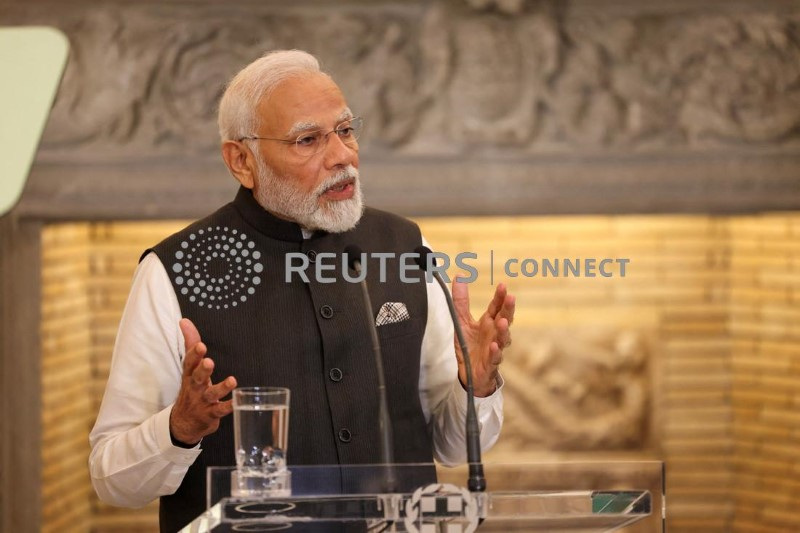 &copy; Reuters. O primeiro-ministro da Índia, Narendra Modi, durante conferência de imprensa em Atenas, Grécia.
25/08/2023
REUTERS/Stelios Misinas