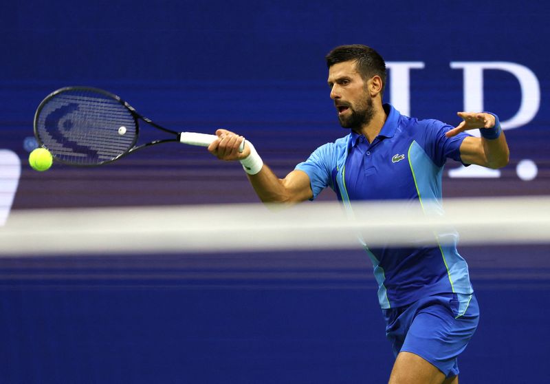 &copy; Reuters.  Djokovic vence na estreia do Aberto dos EUA
 28/8/2023   REUTERS/Mike Segar