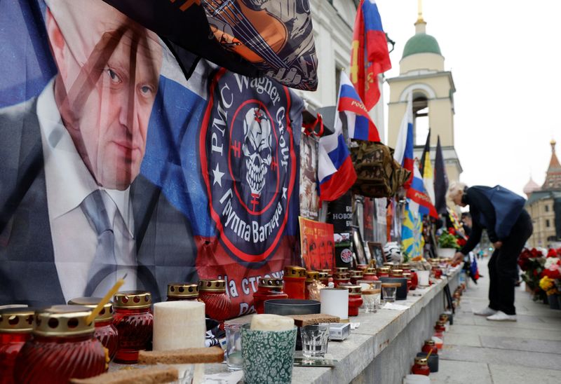 &copy; Reuters. Un mémorial pour Evguéni Prigojine à Moscou. /Photo prise en Russie le 29 août 2023/REUTERS/Maxim Schemetov