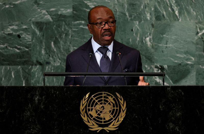 &copy; Reuters. Le président du Gabon, Ali Bongo Ondimba, lors de la 77e session de l'Assemblée générale des Nations Unies au siège de l'ONU à New York, États-Unis. /Photo d'archives/REUTERS/Brendan McDermid