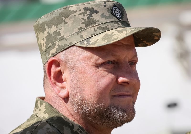 &copy; Reuters. الجنرال فاليري زالوجني قائد القوات المسلحة الأوكرانية خلال الاحتفال بيوم عيد استقلال أوكرانيا يوم 24 أغسطس آب 2023. تصوير: هليب هانيتش - رويترز