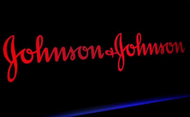 &copy; Reuters. FILE PHOTO-The Johnson & Johnson logo is displayed on a screen on the floor of the New York Stock Exchange (NYSE) in New York, U.S., May 29, 2019. REUTERS/Brendan McDermid/File Photo