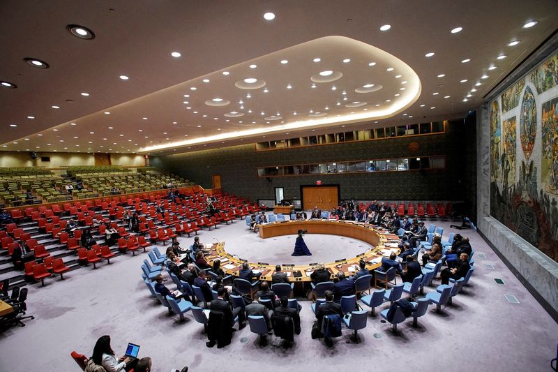 &copy; Reuters. اجتماع لأعضاء مجلس الأمن الدولي في مقر الأمم المتحدة بنيويورك في الخامس من أكتوبر تشرين الأول 2022. تصوير: إدوارد مونوز - رويترز.