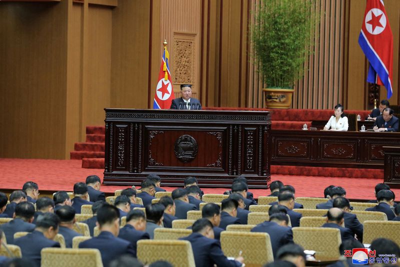 &copy; Reuters. Kim Jong Un durante reunião do Parlamento da Coreia do Norte em Pyongyang
8/9/2022 KCNA via REUTERS/Arquivo