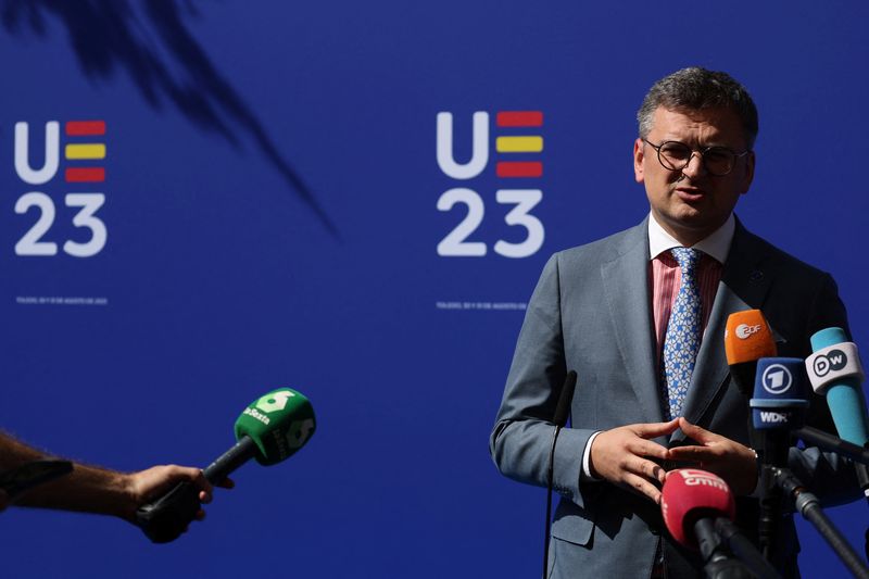 &copy; Reuters. Chanceler ucraniano Dmytro Kuleba em Toledo
 31/8/2023   REUTERS/Isabel Infantes