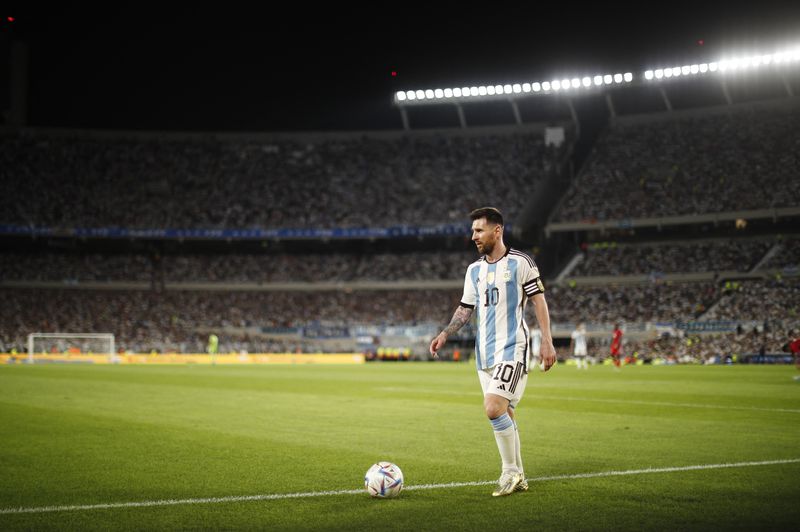&copy; Reuters. ليونيل ميسي خلال مباراة ودية لمنتخب الأرجنتين أمام بنما يوم 23 مارس آذار 2023, تصوير: أوجستين ماركاريان - رويترز.