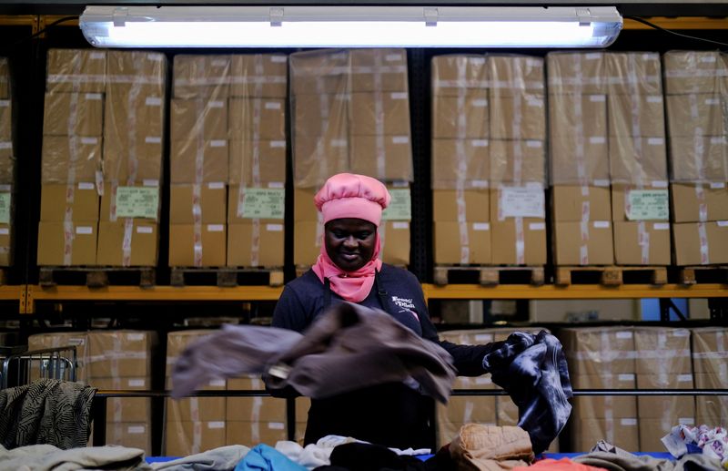 © Reuters. Worker Emelia, 40, from Ghana, participant in a programme of Foundation 