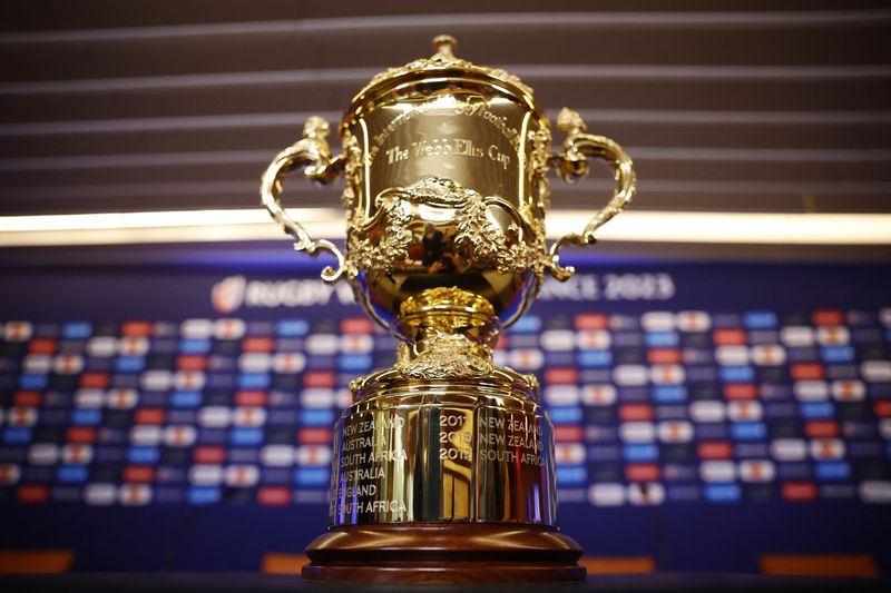 &copy; Reuters. Le trophée Webb Ellis de la Coupe du monde de rugby 2023. /Photo prise le 4 septembre 2023/REUTERS/Sarah Meyssonnier