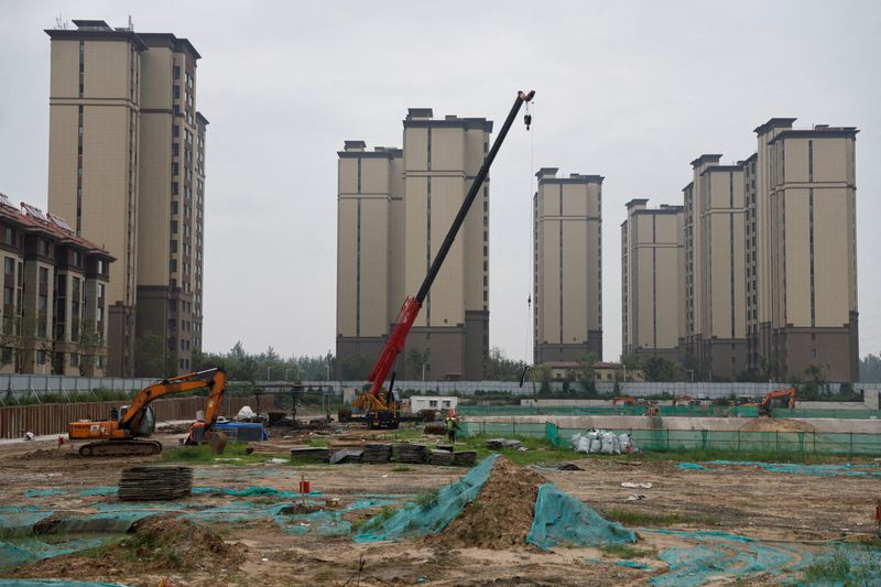 &copy; Reuters. Un site de construction d'immeubles résidentiels à Tianjin en Chine. /Photo prise le 18 août 2023/ REUTERS/Tingshu Wang