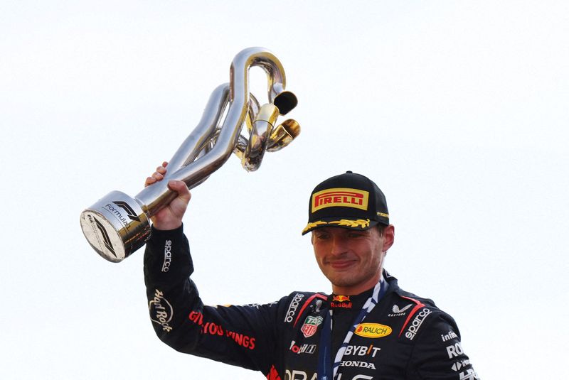 &copy; Reuters. Max Verstappen celebra vitória no GP da Itália 
 3/9/2023     REUTERS/Claudia Greco