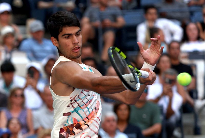 &copy; Reuters. tenista espanhol Carlos Alcaraz, atual campeão do Aberto dos Estados Unidos
02/09/2023
REUTERS/Shannon Stapleton