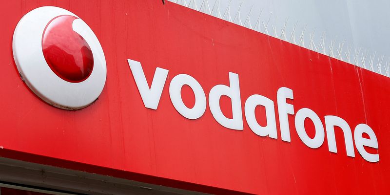 &copy; Reuters. The logo of Vodafone is seen at a Vodafone store in Northwich, Cheshire, Britain, June 7, 2023. REUTERS/Jason Cairnduff/file photo