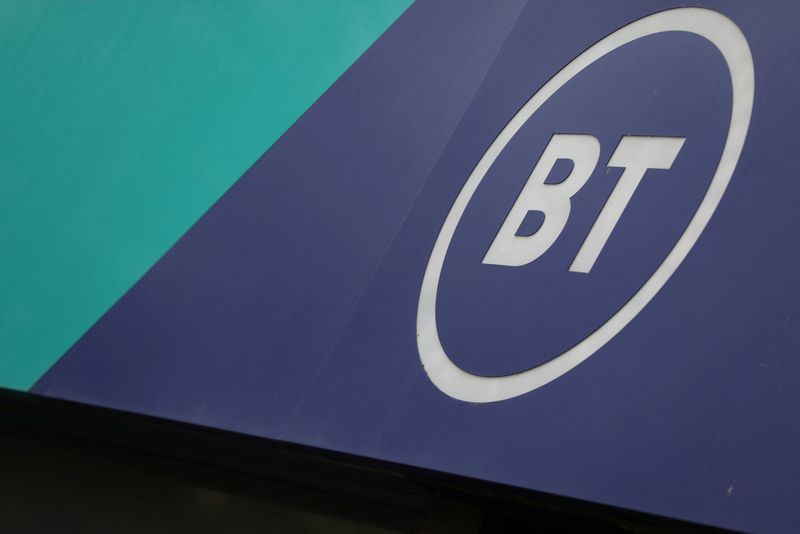 &copy; Reuters. A view of BT Group logo displayed on a shopfront, in London, Britain, July 21, 2023. REUTERS/Hollie Adams/File photo
