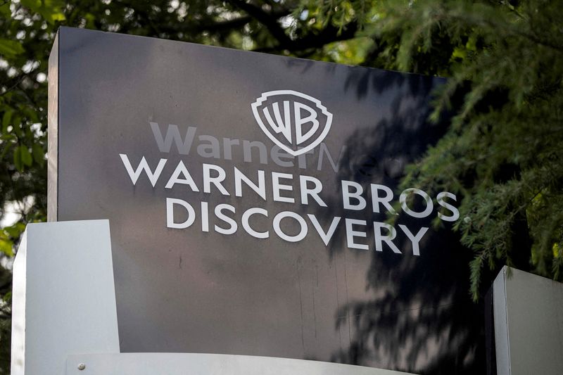 &copy; Reuters. Photo du logo de Warner Bros Discovery. /Photo prise le 2 mai 2023 à Atlanta, Etats-Unis/REUTERS/Alyssa Pointer