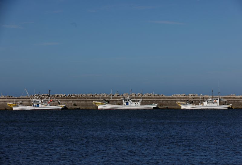 &copy; Reuters. Barcos de pesca em Soma, a cerca de 45 km da usina de Fukushima
 31/8/2023   REUTERS/Kim Kyung-Hoon