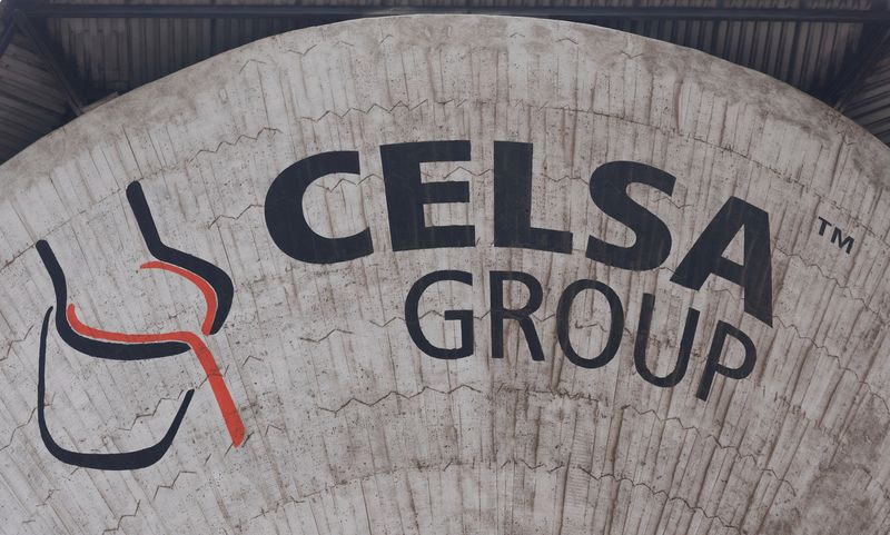 &copy; Reuters. FILE PHOTO: A Celsa group logo is seen in their factory in Castellbisbal, near Barcelona, Spain, February 8, 2023. REUTERS/Albert Gea/File Photo