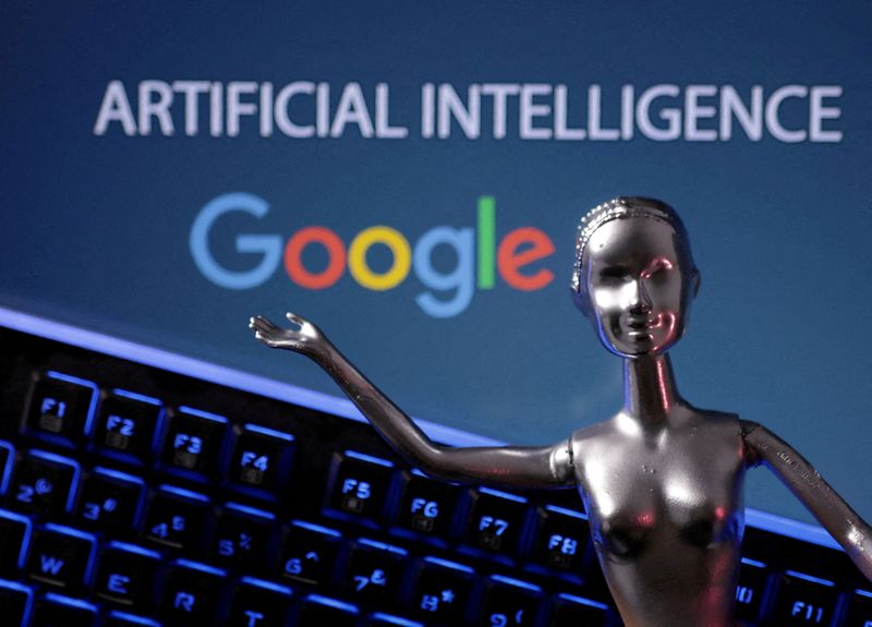 © Reuters. FOTO DE ARCHIVO: Logotipo de Google y palabras AI Inteligencia Artificial se ven en esta ilustración tomada, 4 de mayo de 2023. REUTERS/Dado Ruvic/Illustration/fotografía de archivo 