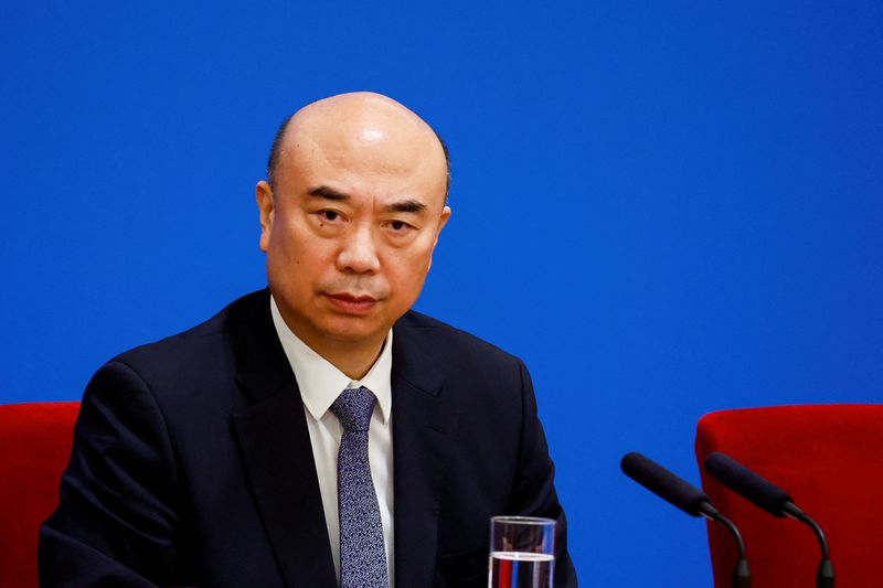 © Reuters. Chinese Vice Premier Liu Guozhong attends a news conference following the closing session of the National People's Congress (NPC), at the Great Hall of the People, in Beijing, China March 13, 2023. REUTERS/Florence Lo/Pool/File photo