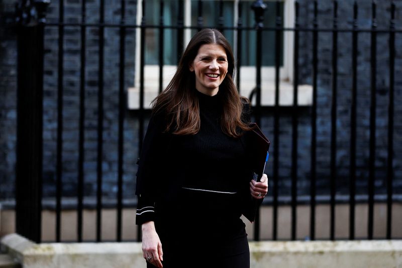 &copy; Reuters. FILE PHOTO: Britain's Secretary of State for Science, Innovation and Technology Michelle Donelan walks on Downing Street in London, Britain March 15, 2023. REUTERS/Peter Nicholls/File Photo