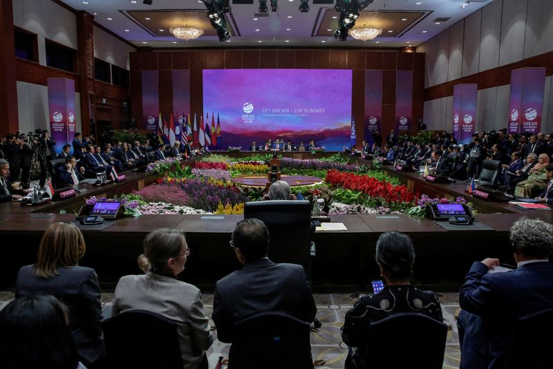 © Reuters. A general view of the ASEAN-UN Summit as part of the 43rd Association of Southeast Asian Nations (ASEAN) Summit in Jakarta, Indonesia, September 7, 2023. Adi Weda/Pool via REUTERS