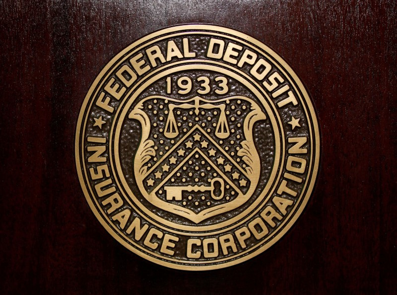 &copy; Reuters. FILE PHOTO: The Federal Deposit Insurance Corp (FDIC) logo is seen at the FDIC headquarters in Washington, February 23, 2011. REUTERS/Jason Reed/File Photo