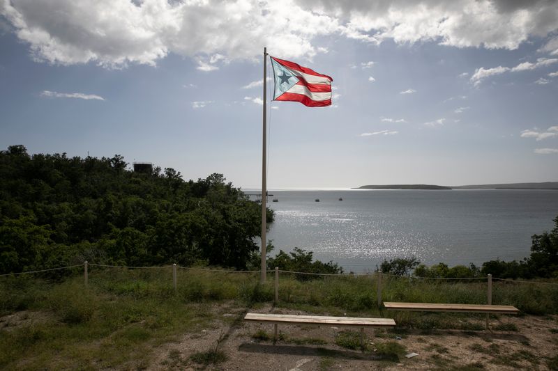 &copy; Reuters. FOTO DE ARCHIVO. Una bandera puertorriqueña ondea en Guayanilla, Puerto Rico. 9 de enero de 2020. REUTERS/Marco Bello