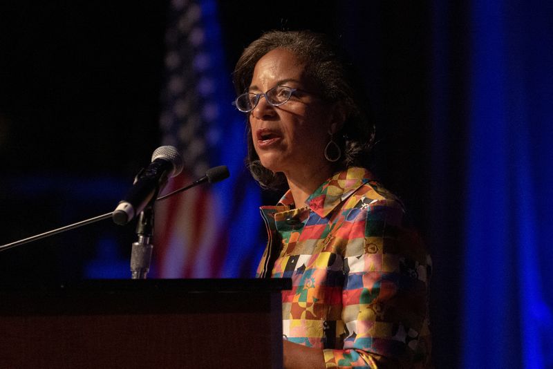 &copy; Reuters. FOTO DE ARCHIVO: La Asesora de Política Interior Susan Rice habla durante la Convención Nacional de la Red de Acción Nacional en Nueva York, EEUU, el 12 de abril, 2023. REUTERS/Jeenah Moon