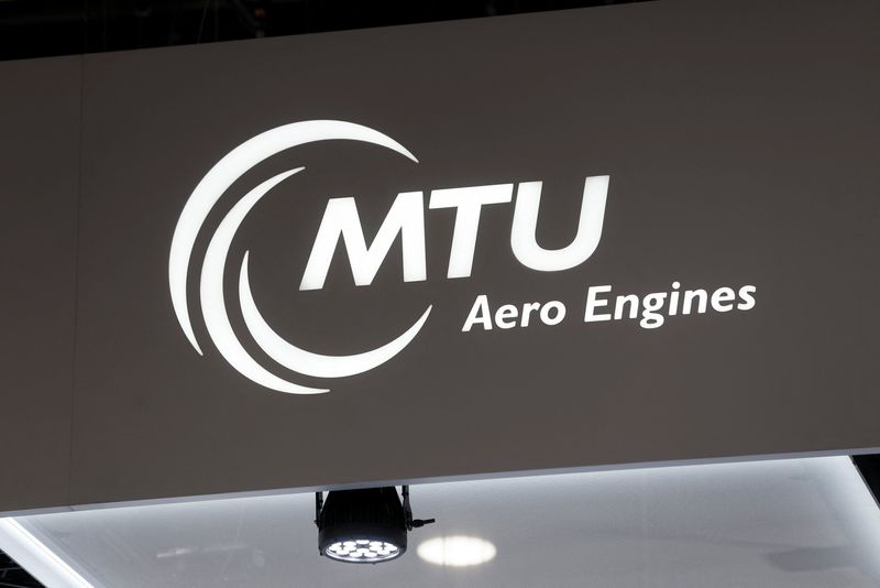 &copy; Reuters. The MTU Aero Engines logo is displayed at the 54th International Paris Air Show at Le Bourget Airport near Paris, France, June 22, 2023. REUTERS/Benoit Tessier/File photo