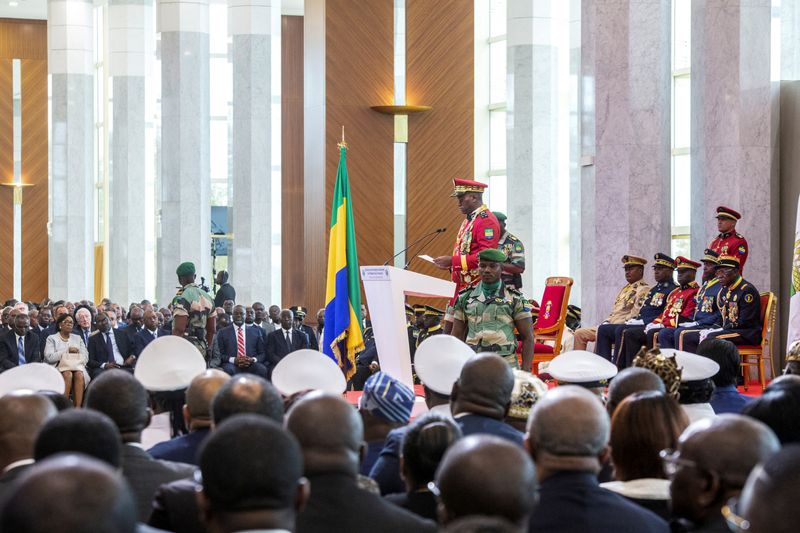 &copy; Reuters. Le général Brice Oligui Nguema, chef du coup d'État, à Libreville, au Gabon. /Photo prise le 4 septembre 2023/REUTERS