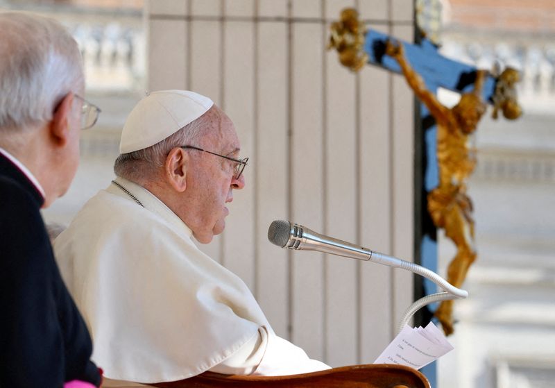 &copy; Reuters. Papa Francisco durante audiência geral semanal no Vaticano
06/09/2023 Vatican Media/­Divulgação via REUTERS