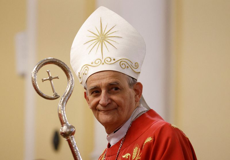 &copy; Reuters. Cardinal Matteo Zuppi, Pope Francis' envoy and President of Italian Episcopal Conference (CEI), attends a mass at the Cathedral of the Immaculate Conception in Moscow, Russia June 29, 2023. REUTERS/Maxim Shemetov/File Photo