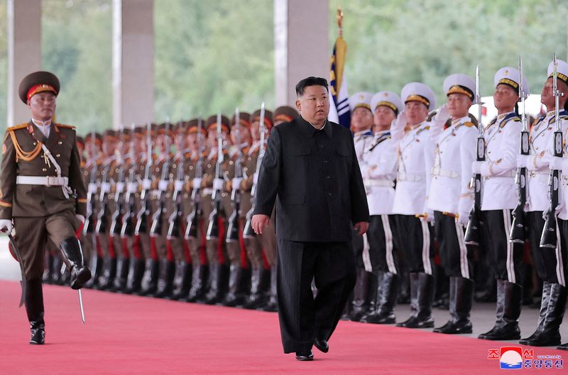 &copy; Reuters. FILE PHOTO: North Korean leader Kim Jong Un departs Pyongyang, North Korea, to visit Russia, September 10, 2023, in this image released by North Korea's Korean Central News Agency on September 12, 2023.   KCNA via REUTERS    ATTENTION EDITORS - THIS IMAGE