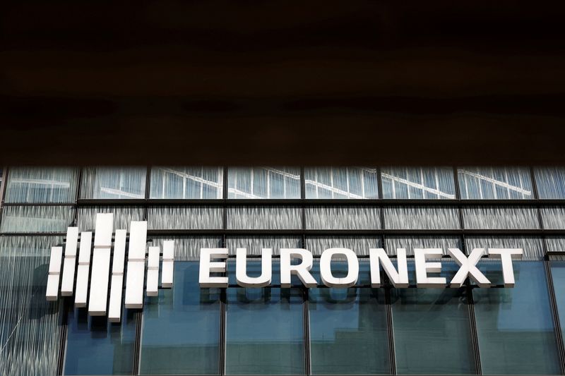 &copy; Reuters. FILE PHOTO: The Euronext stock exchange is pictured in the La Defense business district in Paris, France, September 30, 2022. REUTERS/Benoit Tessier/File Photo