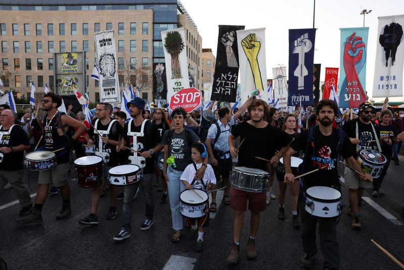 &copy; Reuters. Protesto contra reforma judicial em Jerusalém
 11/9/2023    REUTERS/Ronen Zvulun