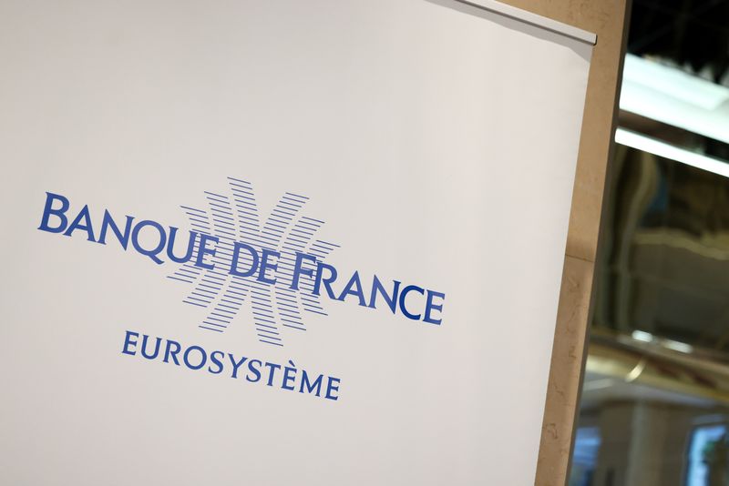&copy; Reuters. FILE PHOTO: A logo is seen inside the Bank of France in Paris, France, October 22, 2021. REUTERS/Sarah Meyssonnier/File Photo