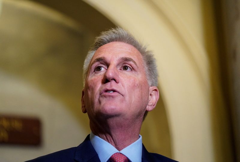 &copy; Reuters. Presidente da Câmara dos Deputados dos EUA, Kevin McCarthy, faz pronunciamento no prédio do Capitólio em Washington
12/09/2023 REUTERS/Elizabeth Frantz