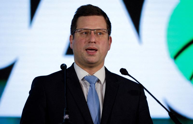 &copy; Reuters. FILE PHOTO: Gergely Gulyas,  the Hungarian prime minister's chief of staff, speaks during the Conservative Political Action Conference in Mexico City, Mexico, November 19, 2022. REUTERS/Luis Cortes/File Photo