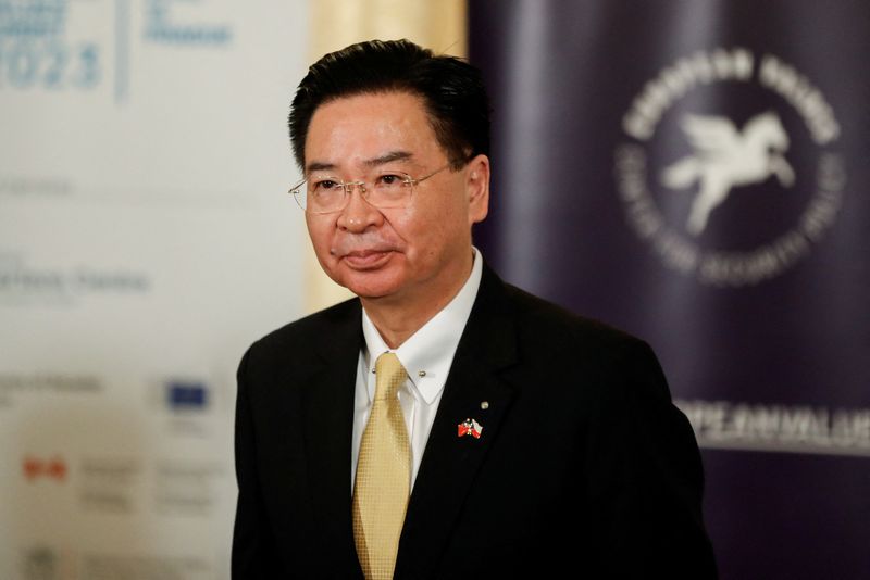 &copy; Reuters. Taiwan's Foreign Minister Joseph Wu delivers a speech during the European Values Summit in Prague, Czech Republic June 14, 2023. REUTERS/David W Cerny/File Photo