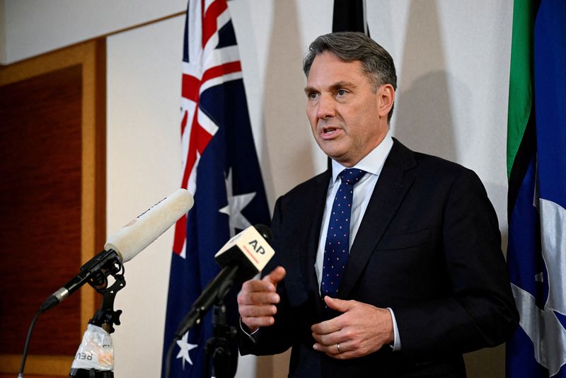 &copy; Reuters. FILE PHOTO: FILE PHOTO: Australian Defence Minister Richard Marles speaks to the media at the 19th Shangri-La Dialogue in Singapore June 12, 2022. REUTERS/Caroline Chia/File Photo/File Photo