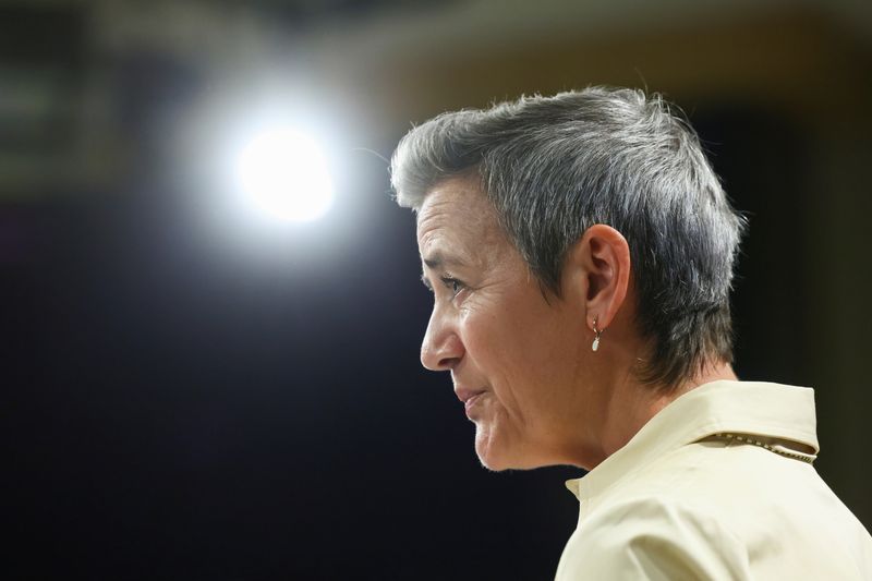 &copy; Reuters. European Commission Executive Vice President Margrethe Vestager speaks during a press conference in Brussels, Belgium June 14, 2023. REUTERS/Yves Herman/File Photo