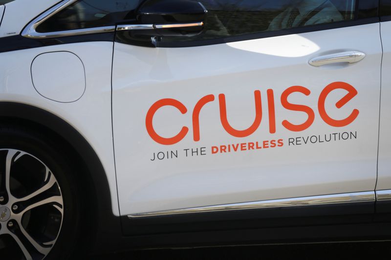 &copy; Reuters. Logo da Cruise, unidade de carro autônomo da GM, em São Francisco, Califórnia, EUA
28/11/2017 REUTERS/Elijah Nouvelage