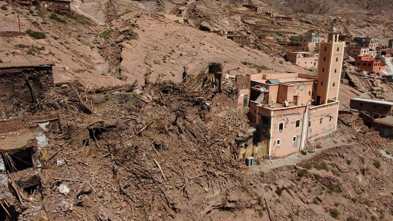 &copy; Reuters. FILE PHOTO: A view shows the damage in the village of Arghen, in the aftermath of a deadly earthquake, in Morocco September 14, 2023. REUTERS/Janis Laizans/File Photo