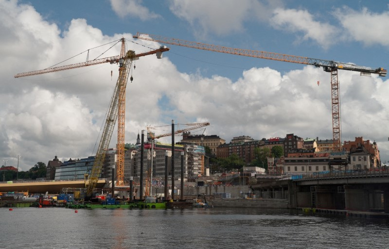 &copy; Reuters. FILE PHOTO: Construction work takes place in the Slussen area of central Stockholm, Sweden, July 16, 2023.  REUTERS/Tom Little/File Photo