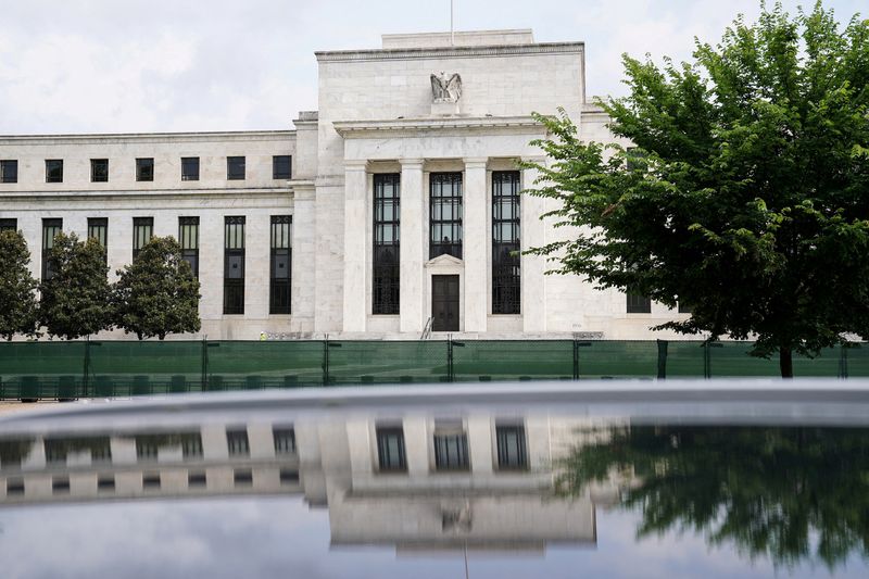 &copy; Reuters. FILE PHOTO: The exterior of the Marriner S. Eccles Federal Reserve Board Building is seen in Washington, D.C., U.S., June 14, 2022. REUTERS/Sarah Silbiger