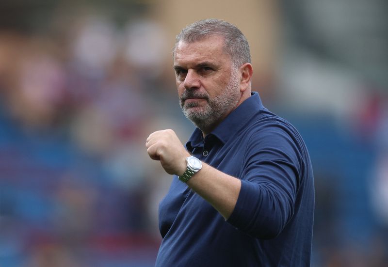 &copy; Reuters. Técnico do Tottenham, Ange Postecoglou
02/09/2023
REUTERS/Phil Noble