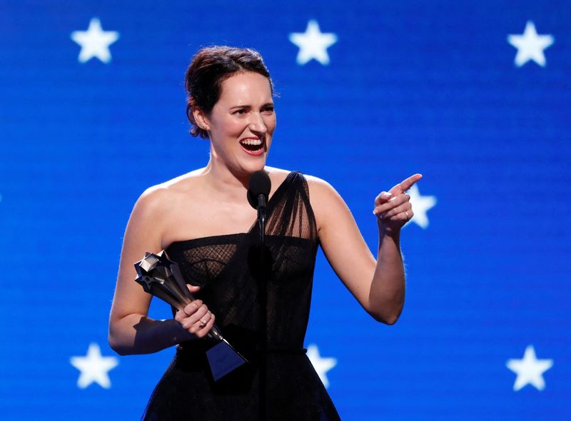 &copy; Reuters. FILE PHOTO: 25th Critics Choice Awards – Show – Santa Monica, California, U.S., January 12, 2020 - Phoebe Waller-Bridge accepts the Best Actress in a Comedy Series award for "Fleabag". REUTERS/Mario Anzuoni/File Photo