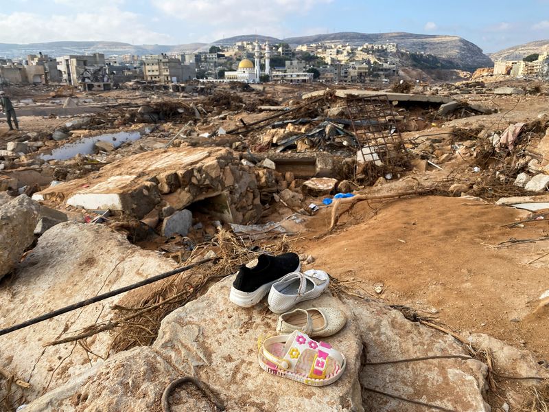 &copy; Reuters. A view shows the destruction, in the aftermath of the floods in Derna, Libya September 16, 2023. REUTERS/Esam Omran Al-fetori     