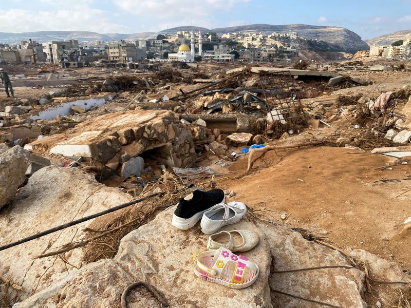 &copy; Reuters. Conséquences des inondations à Derna, en Libye. /Photo prise le 16 septembre 2023/REUTERS/Esam Omran Al-fetori